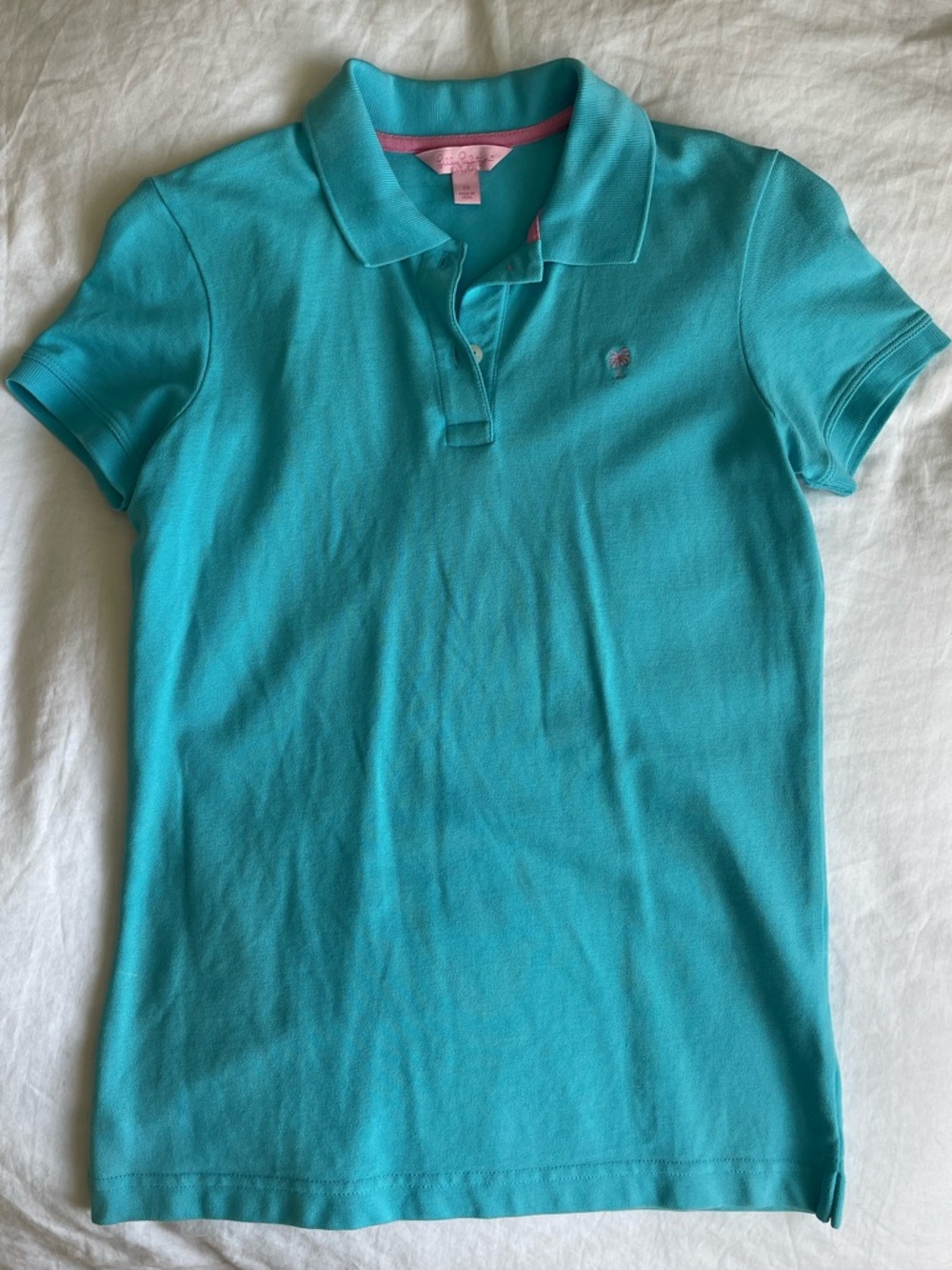 Lilly Pulitzer Teal Short-Sleeve Polo XS - Picture 2 of 4